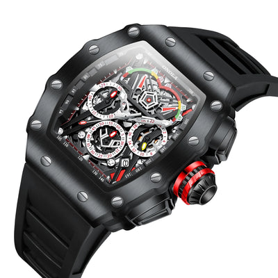 Chronograph Watch with Luminous Skeleton Dial