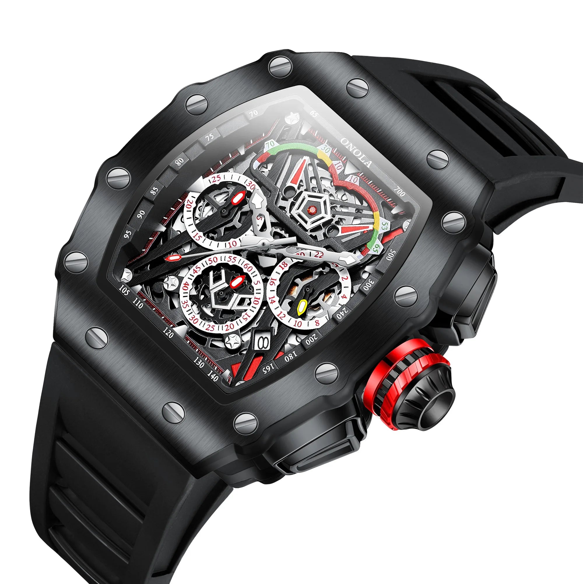 Chronograph Watch with Luminous Skeleton Dial
