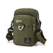 Compact Nylon Crossbody Messenger Bag Front Pocket - Army Green