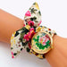 Floral Watch With Decorative Dial Embellishments - Gold V7