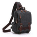 Small Canvas Backpack with Laptop Compartment - Black V2