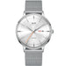 Automatic Round Dial Minimalist Wristwatch for Men - Silver White