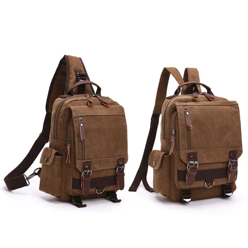 Small Canvas Backpack with Laptop Compartment