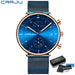 Sleek Chronograph Timepiece With Mesh Band Heritage - Rose Blue