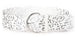 Wide Floral Cutout Belt for Women Chain Belt Premium - White