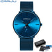 Slim Mesh Dial Wristwatch With Subdial Accent Premium - Blue Blue