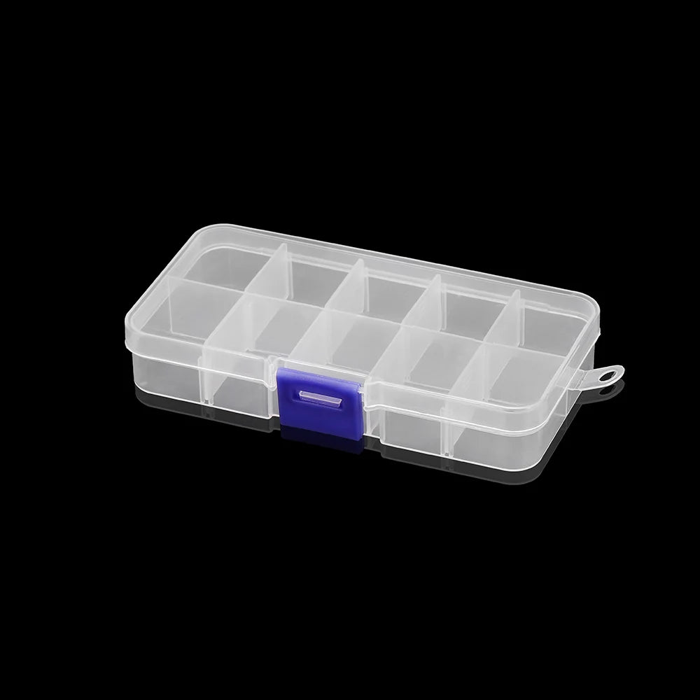 Transparent Jewelry Storage Box with Compartments - WH/BL