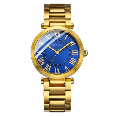 Watch With Roman Dial and Elegant Link Bracelet Design - WO2MEN