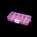 Transparent Jewelry Storage Box with 10 Compartments - Pink