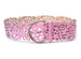 Wide Floral Cutout Belt for Women Chain Belt Premium - Pink