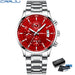Artisan Chronograph Wristwatch With Classic Bracelet - Silver Red