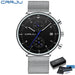 Sleek Chronograph Timepiece With Mesh Band Heritage - Silver Black