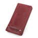 Genuine Leather RFID Wallet with Zipper Card Holder - Red