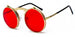 Folding Round Steampunk Sunglasses Arch Frame - GO/CL/RD