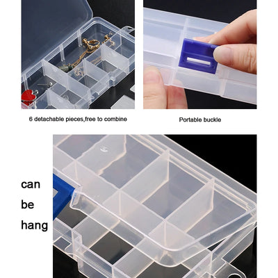 Transparent Multi Grid Jewelry Organizer Box With Grids