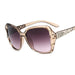 Square Sunglasses with Mirror Lenses Crystal Temple - Champagne