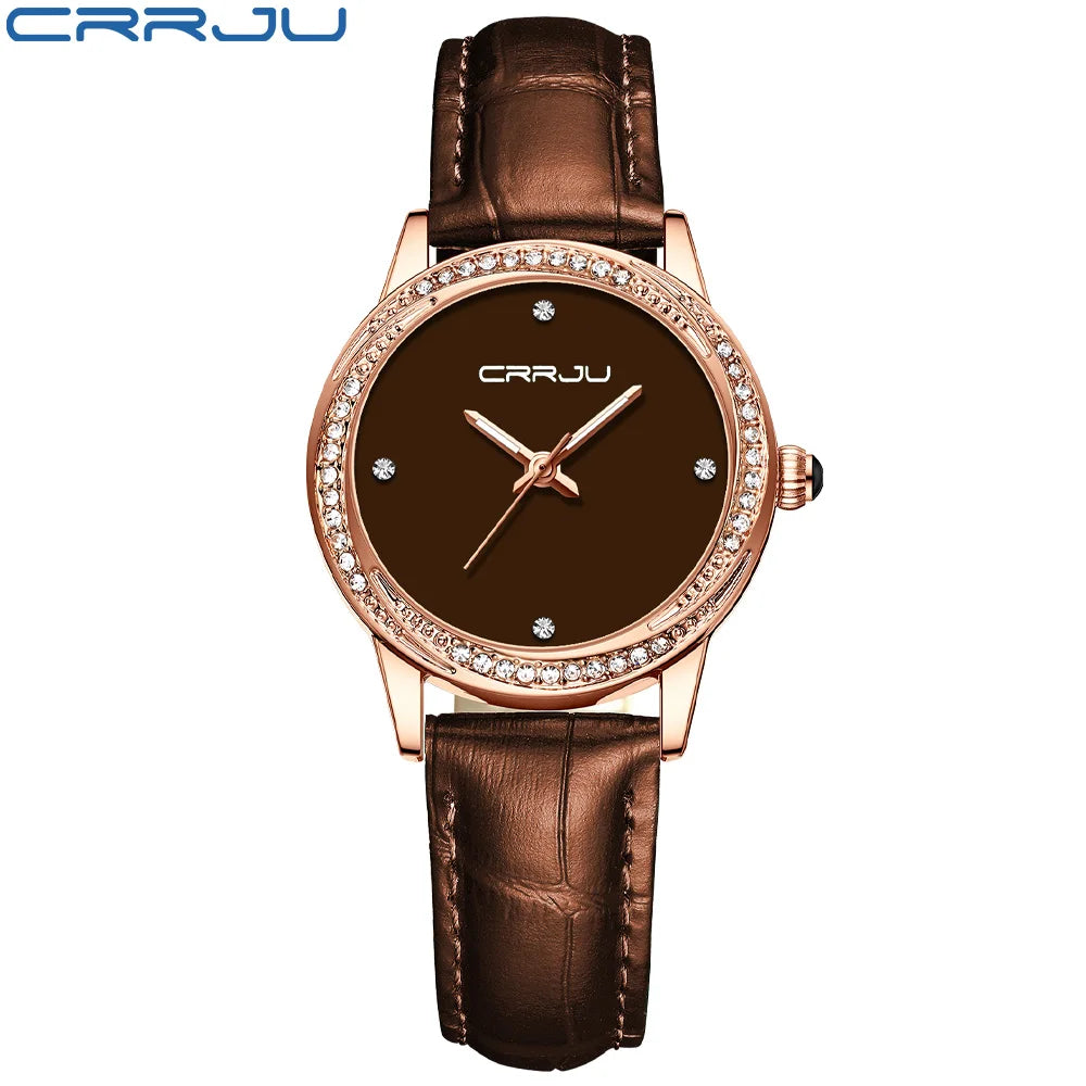 Halo Crystal Bezel Timepiece with Diamond Markers Luxe