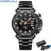 Chronograph Dial Timepiece With Bold Silhouette Design - Black