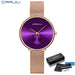Minimalist Round Timepiece With Slim Band For Everyday - Rose Purple