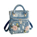 Backpack Embroidered Bloom Pocket Design with Straps - D