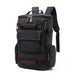 Canvas Backpack with Front Pocket And Large Capacity - Black