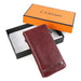 Genuine Leather RFID Wallet with Zipper Card Holder - Red Box