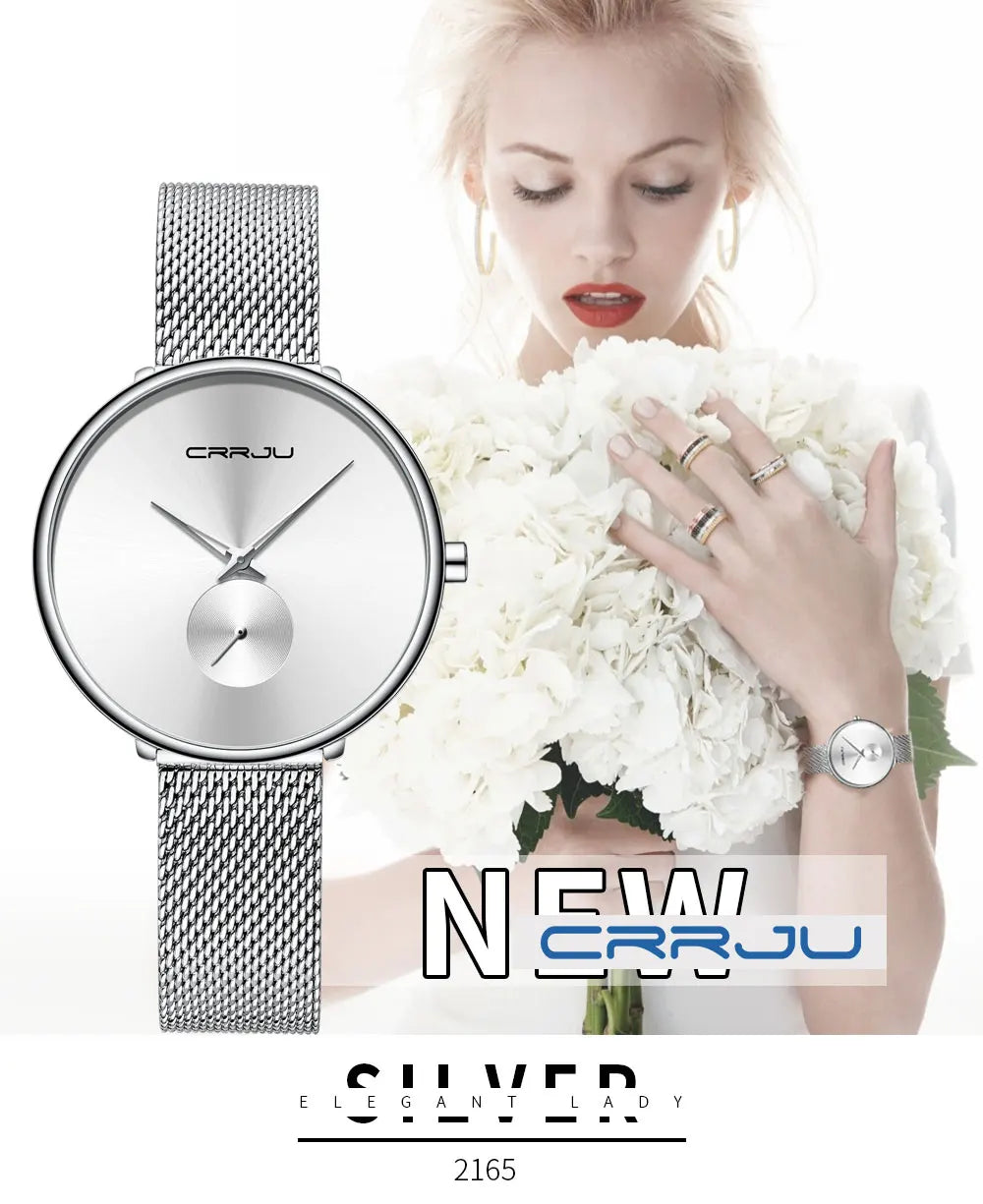 Minimalist Mesh Dial Watch With Subdial For Everyday