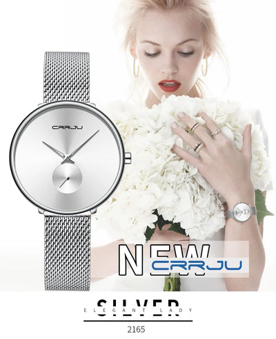 Minimalist Mesh Dial Watch With Subdial For Everyday