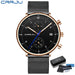 Sleek Chronograph Timepiece With Mesh Band Heritage - Rose Black