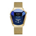 Geometric Dial Watch with Mesh Band Premium Design - Mesh Ge