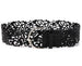 Wide Floral Cutout Belt for Women Chain Belt Premium - Black