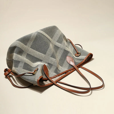 Heritage Plaid Tote With Subtle Trim and Ample Space