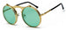 Folding Round Steampunk Sunglasses Arch Frame - GO/CL/GN