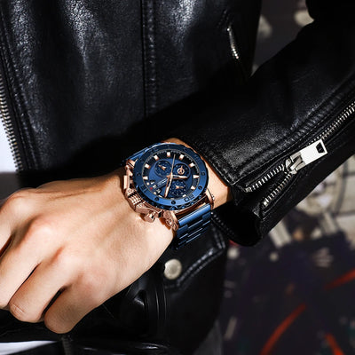Bold Chronograph Wristwatch With Large Dial And Date
