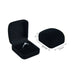 Ring Box Velvet Interior Cushioned Display Case - All Black