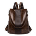 Anti Theft Backpack for Women with Internal Pocket - Brown