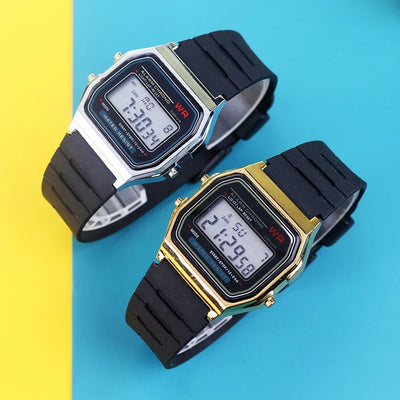Digital Watch with Rubber Strap LED Display Chronograph