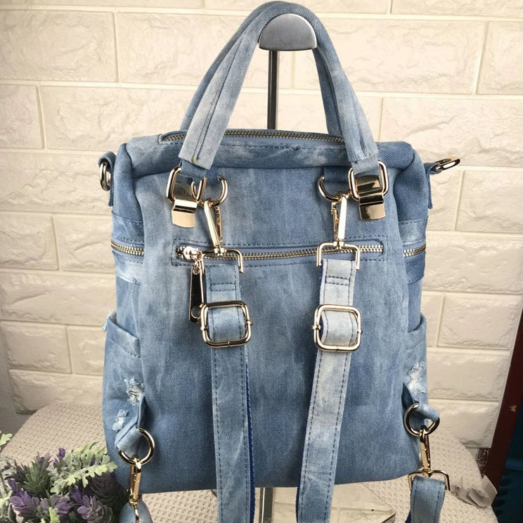 Backpack Embroidered Bloom Pocket Design with Straps - WO2MEN