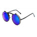 Folding Round Steampunk Sunglasses Arch Frame - BK/BU/MR