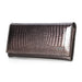 Alligator Pattern Long Wallet with Zipper Back Pocket - Grey