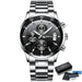 Artisan Chronograph Wristwatch With Classic Bracelet - Silver Black