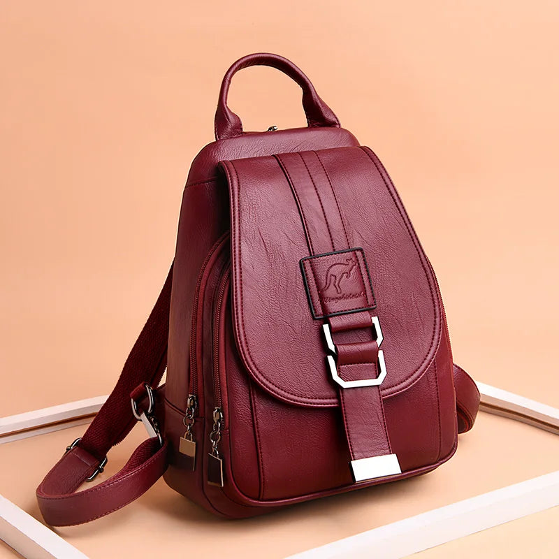 Women Backpack with Front Buckle And Adjustable Straps