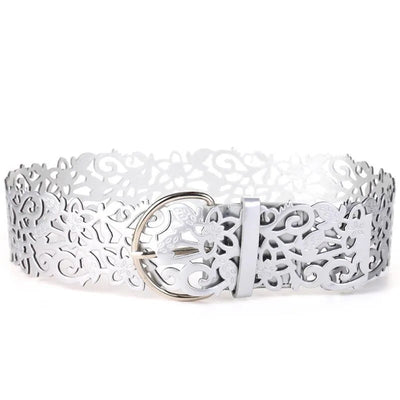Wide Floral Cutout Belt for Women Chain Belt Premium