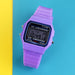 Digital Watch with Rubber Strap LED Display Chronograph - Purple