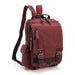 Small Canvas Backpack with Laptop Compartment - Red