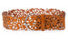 Wide Floral Cutout Belt for Women Chain Belt Premium - Camel