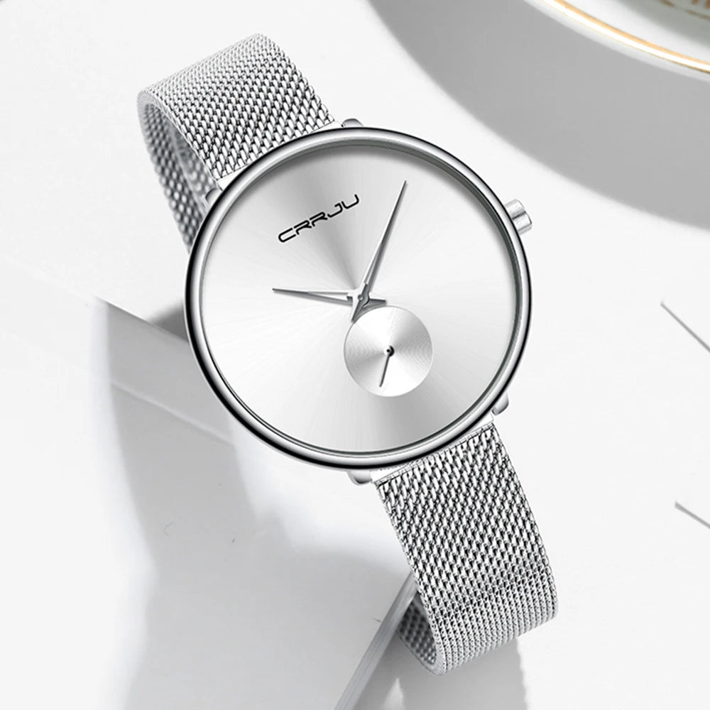Minimalist Round Timepiece With Slim Band For Everyday