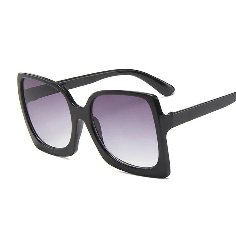 Oversized Square Sunglasses with Mirror Lenses UV400