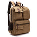 Laptop Backpack Rucksack With Multiple Front Pockets - Khaki