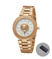 Watch Featuring Lion Motif And Calendar Display - M Rose Gold White
